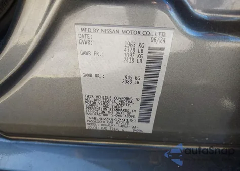 2024 Nissan Altima Sv Fwd from USA, damaged, VIN 1N4BL4DV2RN429191